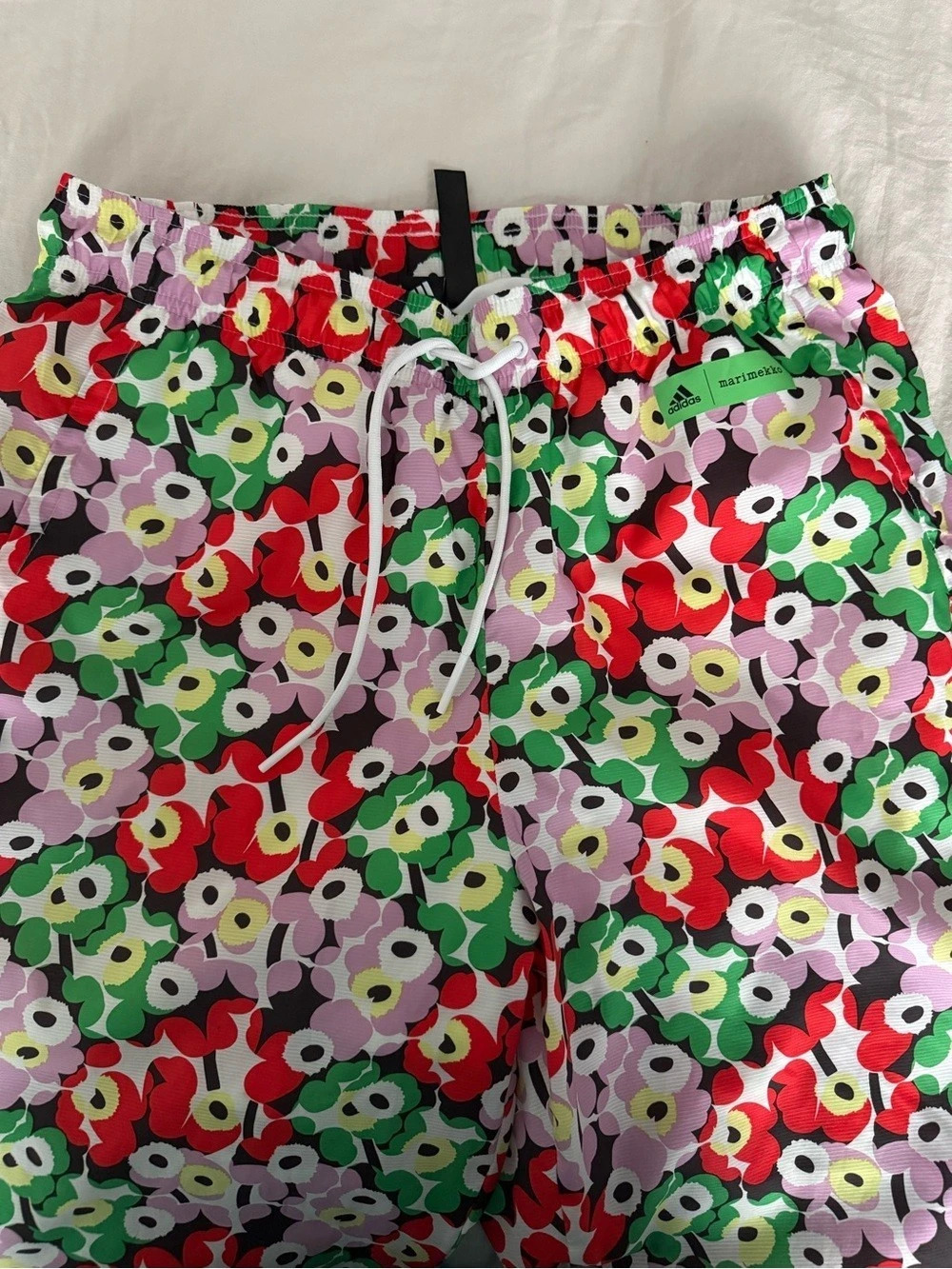 adidas Floral Athletic Shorts in Green & Red Size Medium